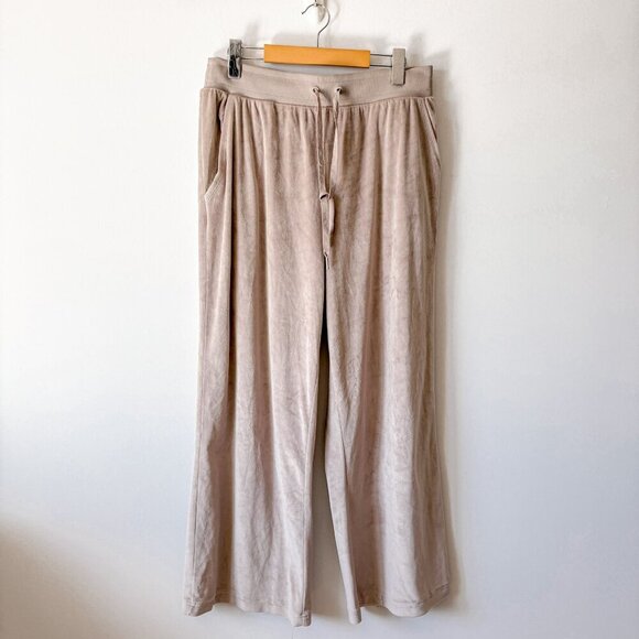 Victoria's Secret Velour High Rise Wide Leg Pants + Sweater Tracksuit SET Large - Picture 5 of 7